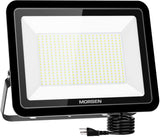 Load image into Gallery viewer, MORSEN Flood Light, Super Bright Outdoor Security Lights UL Certificated Plug, IP66, 5000K