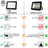 Load image into Gallery viewer, MORSEN ETL Listed LED Flood Light, Ultra Bright Outdoor Security Lights 5000K, IP66